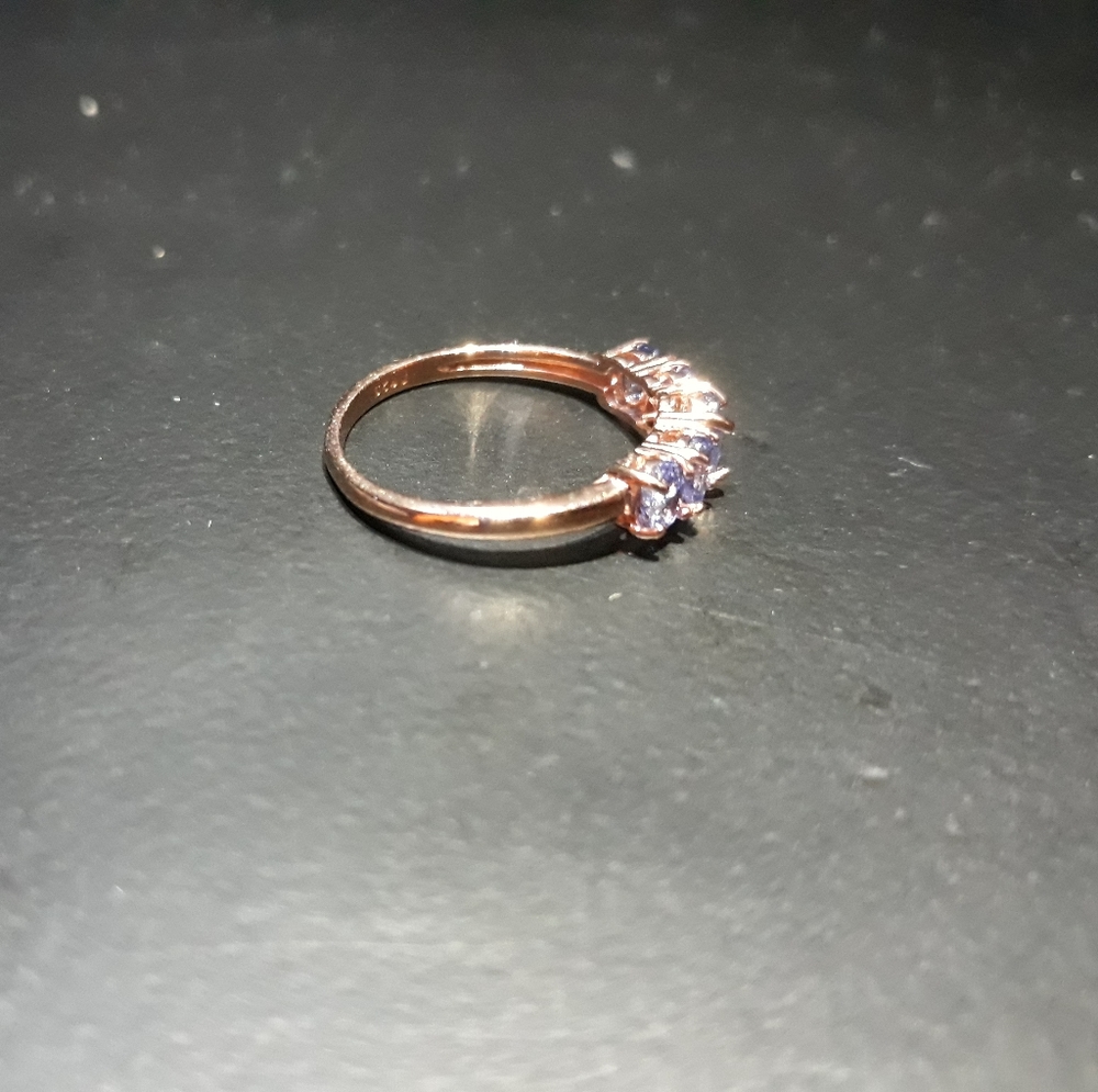 Natural Tanzanite 5 Stone Ring - Picture 2 of 4